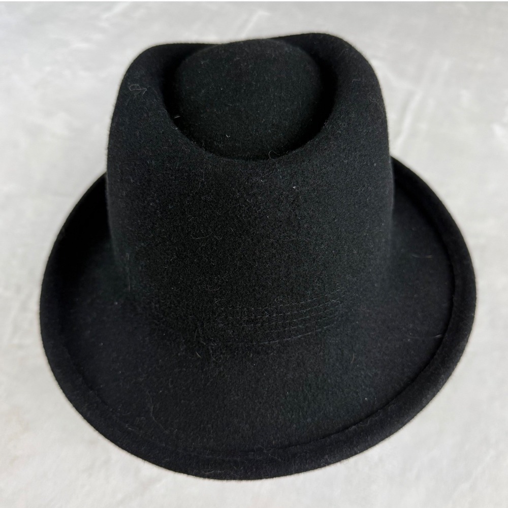 Arlin Fedora Hat Unisex OS Black Wool Felt Pork Pie Classic Dark Academia - Picture 4 of 6